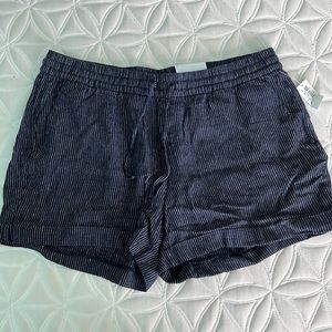 Navy pinstripe shorts